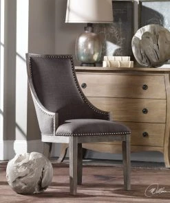 Uttermost Aidrian Charcoal Gray Accent Chair DINING ROOM 10 Uttermost Aidrian Charcoal Gray Accent Chair DINING ROOM