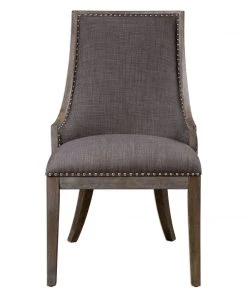 Uttermost Aidrian Charcoal Gray Accent Chair DINING ROOM