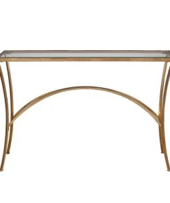 LIVING ROOM Uttermost Alayna Gold Console Table