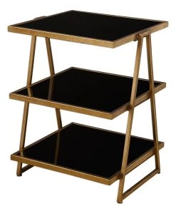 LIVING ROOM Uttermost Garrity Black Glass Accent Table