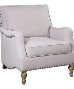Uttermost Armstead Antique White Armchair