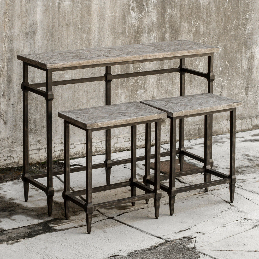 Uttermost Tameron Bistro Set S/3 Bar & Counter Stools 5 Uttermost Tameron Bistro Set S/3 Bar & Counter Stools