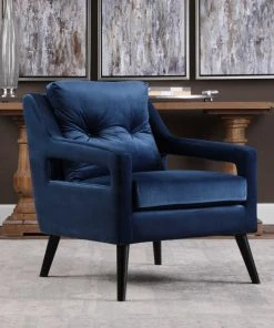 LIVING ROOM Uttermost OBrien Blue Velvet Armchair