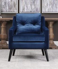 LIVING ROOM Uttermost OBrien Blue Velvet Armchair