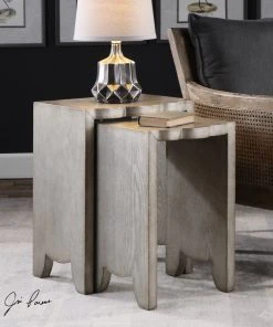 LIVING ROOM Uttermost Imala Natural Ash Nesting Tables S/2
