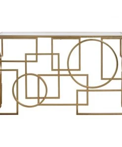 LIVING ROOM Uttermost Metria Gold Console Table