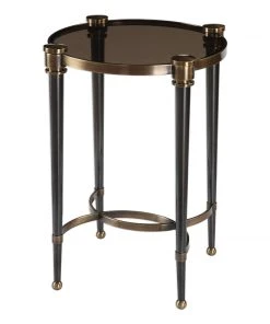 Uttermost Thora Brushed Black Accent Table