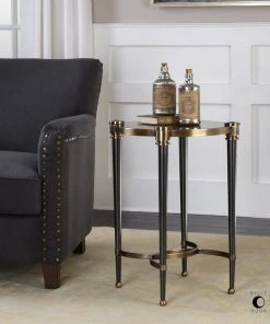 Uttermost Thora Brushed Black Accent Table
