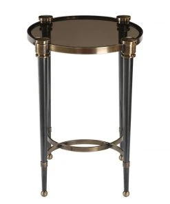 Uttermost Thora Brushed Black Accent Table