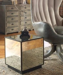 LIVING ROOM Uttermost Matty Mirrored Cube Table