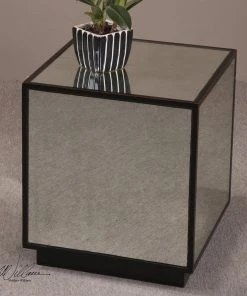 LIVING ROOM Uttermost Matty Mirrored Cube Table