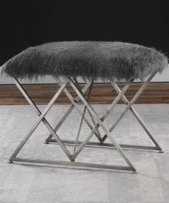 Uttermost Astairess Fur Small Bench LIVING ROOM
