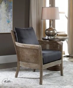 LIVING ROOM Uttermost Encore Dark Gray Armchair