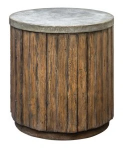 Uttermost Maxfield Wooden Drum Side Table Side & End Tables