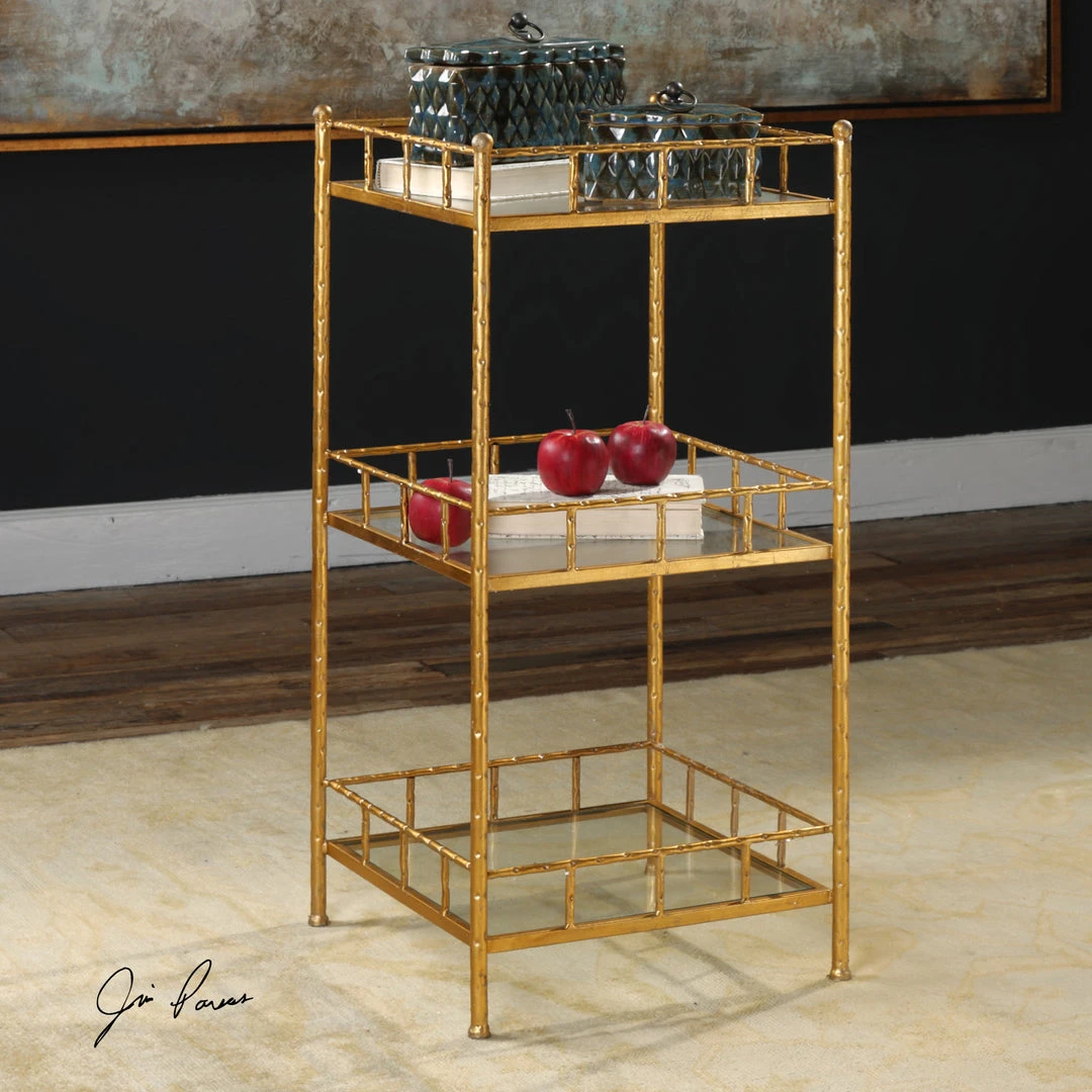 Uttermost Tilly Gold Accent Shelf Table Carts & Bar Cabinets 4 Uttermost Tilly Gold Accent Shelf Table Carts & Bar Cabinets