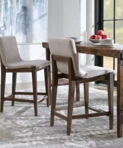 Bar & Counter Stools Uttermost Klemens Linen Counter Stool