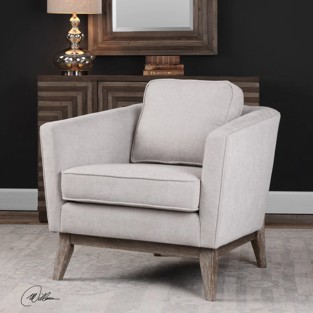 Uttermost Varner Beige Linen Accent Chair 4 Uttermost Varner Beige Linen Accent Chair