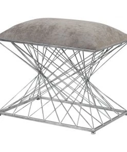 Uttermost Zelia Silver Accent Stool LIVING ROOM 8 Uttermost Zelia Silver Accent Stool LIVING ROOM