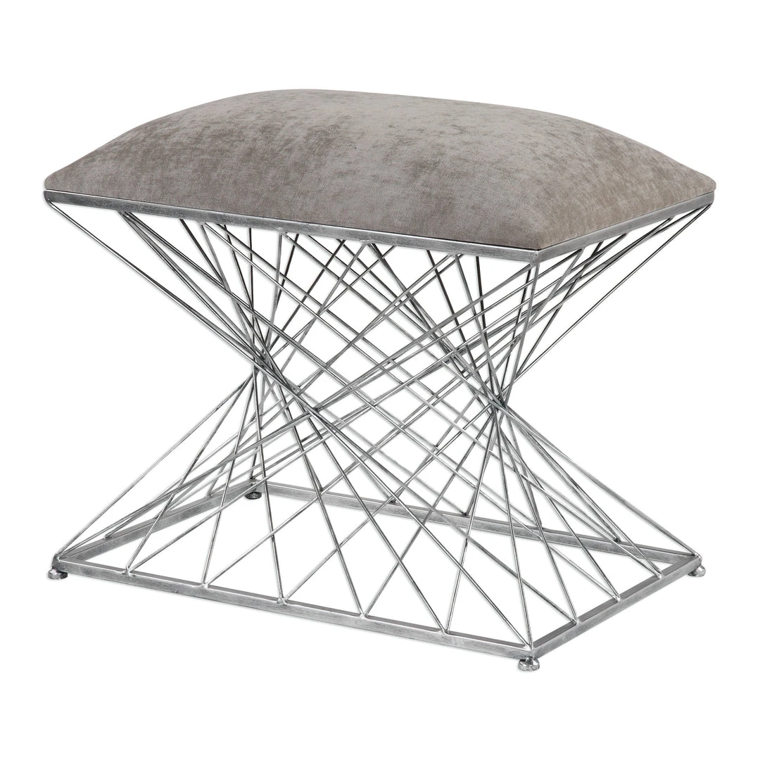 Uttermost Zelia Silver Accent Stool LIVING ROOM 5 Uttermost Zelia Silver Accent Stool LIVING ROOM