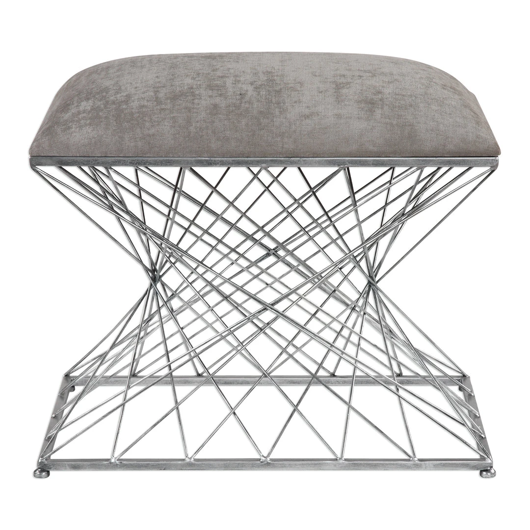Uttermost Zelia Silver Accent Stool LIVING ROOM 3 Uttermost Zelia Silver Accent Stool LIVING ROOM