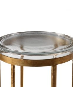 LIVING ROOM Uttermost Allura Gold Accent Table