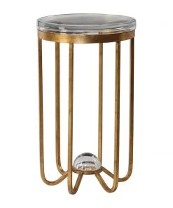 LIVING ROOM Uttermost Allura Gold Accent Table