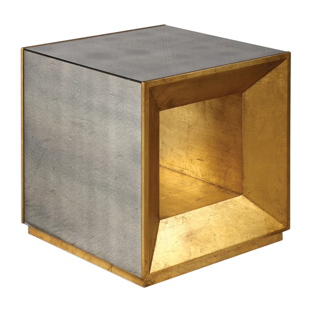 LIVING ROOM Uttermost Flair Gold Cube Table 6 LIVING ROOM Uttermost Flair Gold Cube Table