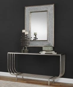 LIVING ROOM Uttermost Arlice Bright Silver Console Table