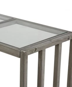 LIVING ROOM Uttermost Arlice Bright Silver Console Table