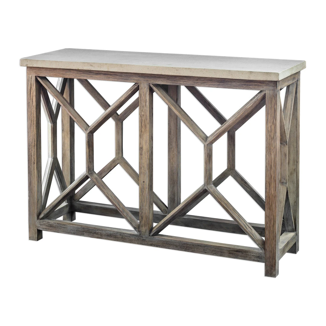 LIVING ROOM Uttermost Catali Ivory Stone Console Table 6 LIVING ROOM Uttermost Catali Ivory Stone Console Table