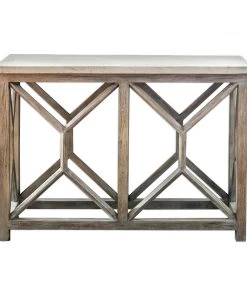 LIVING ROOM Uttermost Catali Ivory Stone Console Table