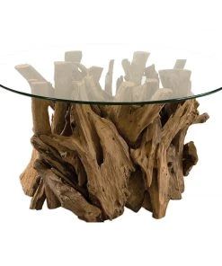 LIVING ROOM Uttermost Driftwood Glass Top Cocktail Table