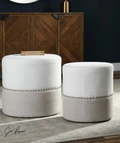 Uttermost Tilda Two-Toned Nesting Ottomans S/2 LIVING ROOM