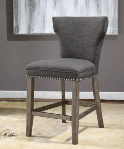 Uttermost Arnaud Charcoal Counter Stool Bar & Counter Stools