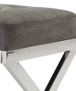 Uttermost Bijou Gray Fabric Bench LIVING ROOM