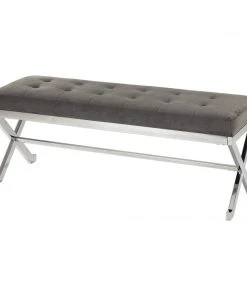 Uttermost Bijou Gray Fabric Bench LIVING ROOM