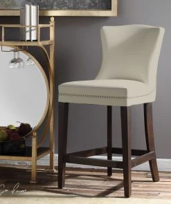 Uttermost Dariela White Counter Stool Bar & Counter Stools
