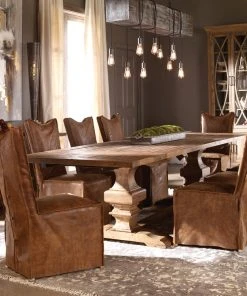 Uttermost Delroy Armless Chairs, Cognac, Set Of 2