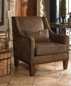 Uttermost Clay Leather Armchair LIVING ROOM 7 Uttermost Clay Leather Armchair LIVING ROOM