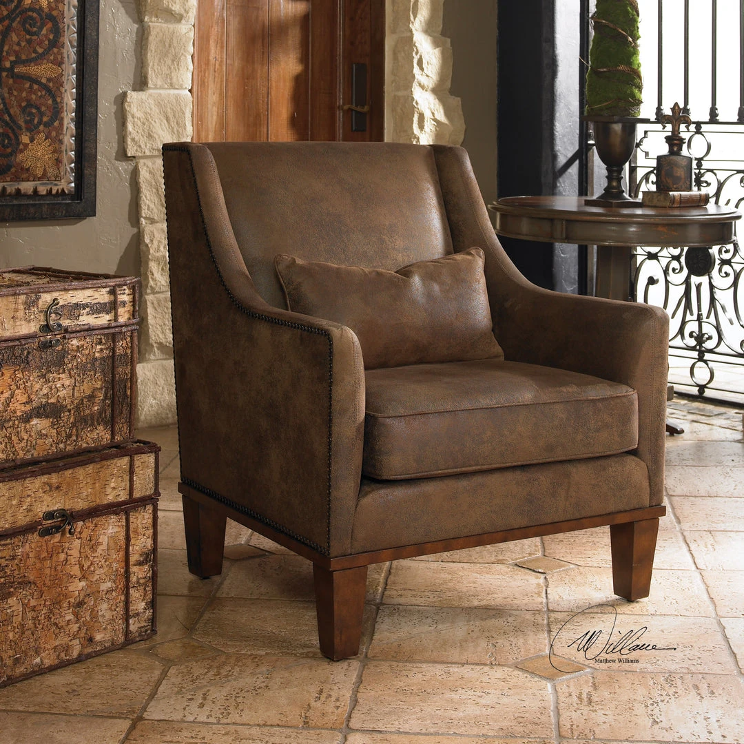 Uttermost Clay Leather Armchair LIVING ROOM 5 Uttermost Clay Leather Armchair LIVING ROOM