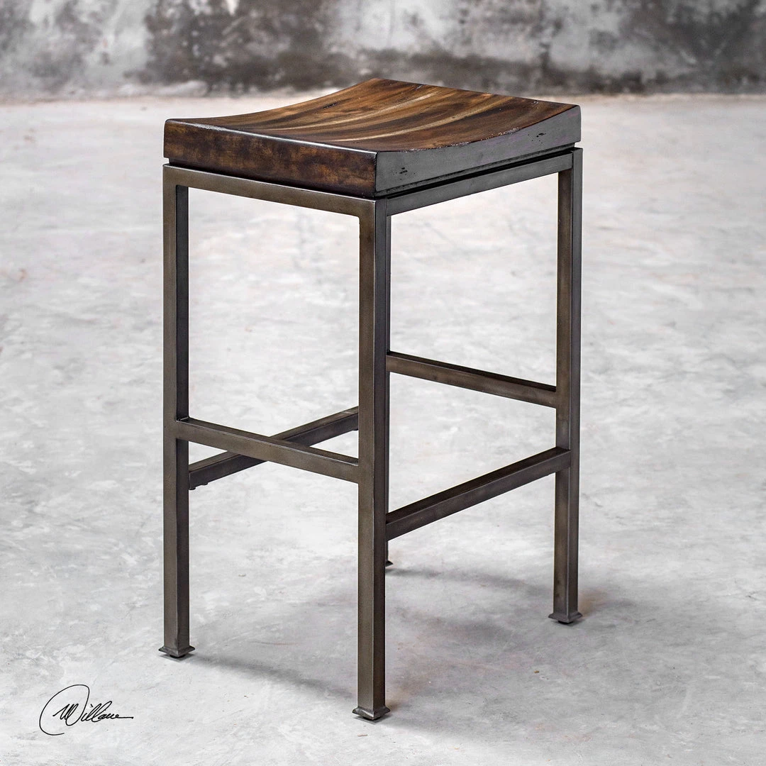 Uttermost Beck Industrial Bar Stool Bar & Counter Stools 4 Uttermost Beck Industrial Bar Stool Bar & Counter Stools