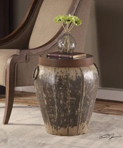 Uttermost Neith Metal Drum Accent Table Side & End Tables