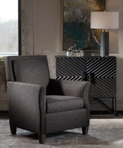Uttermost Darick Charcoal Armchair