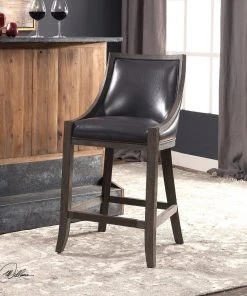 Uttermost Elowen Leather Counter Stool