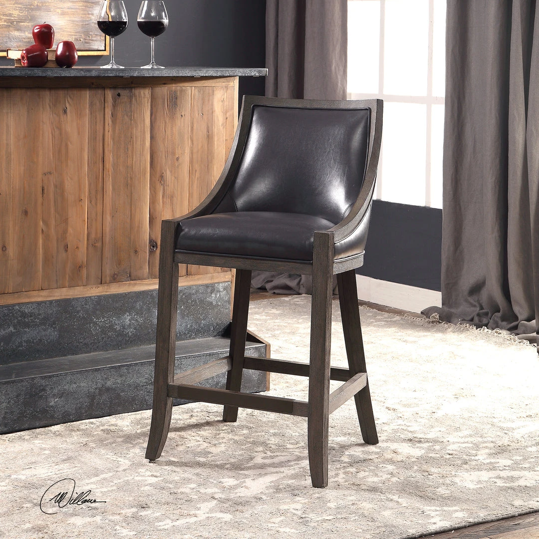 Uttermost Elowen Leather Counter Stool 4 Uttermost Elowen Leather Counter Stool