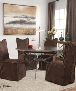 DINING ROOM Uttermost Delroy Armless Chairs, Chocolate, Set Of 2