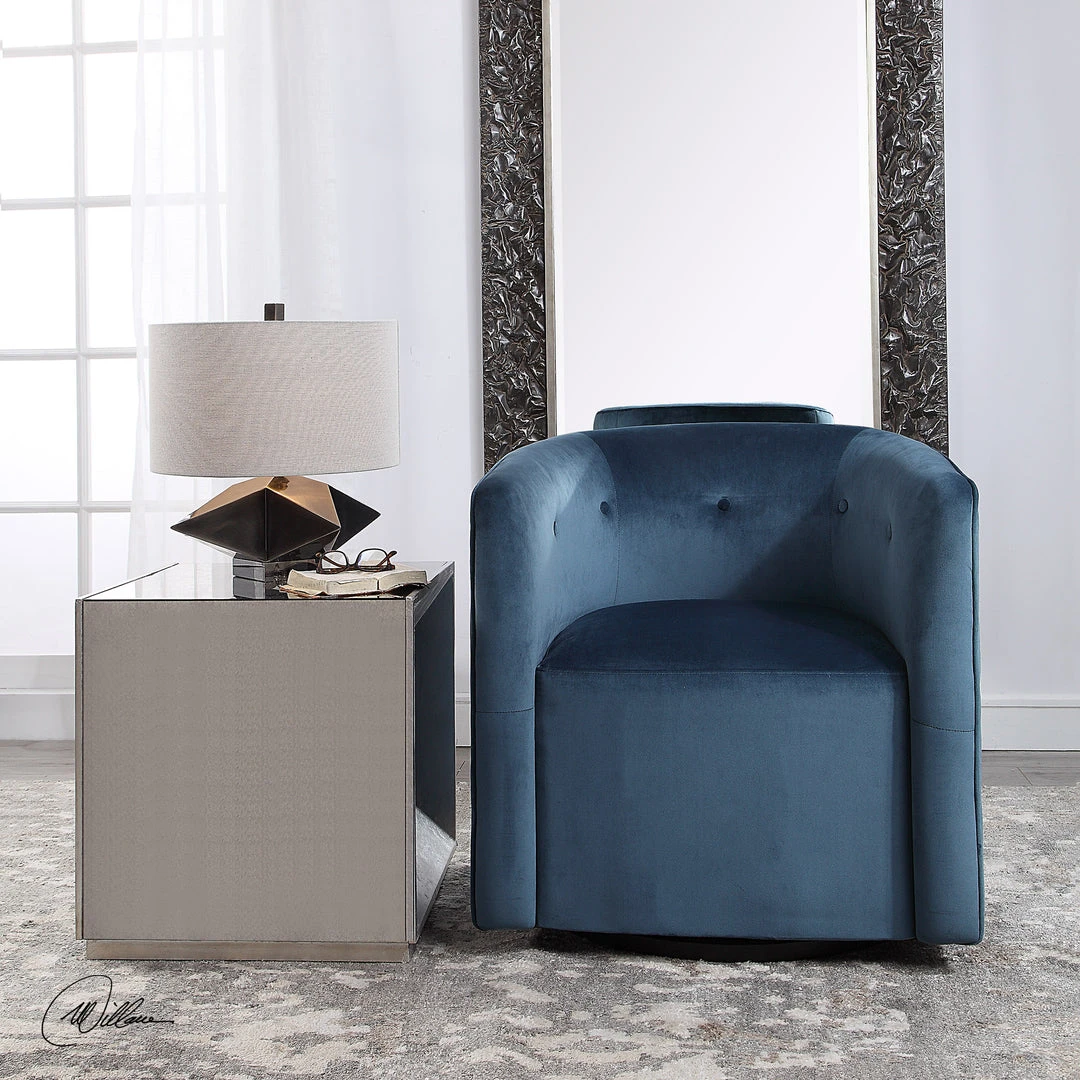 LIVING ROOM Uttermost Mallorie Blue Swivel Chair 4 LIVING ROOM Uttermost Mallorie Blue Swivel Chair