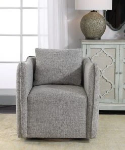 LIVING ROOM Uttermost Corben Gray Swivel Chair