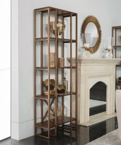LIVING ROOM Uttermost Karishma Antique Gold Etagere