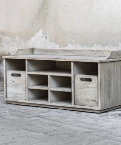 LIVING ROOM Uttermost Ardusin White Hobby Bench 12 LIVING ROOM Uttermost Ardusin White Hobby Bench